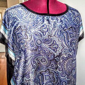 AGB Blue Paisley Sleeveless Top